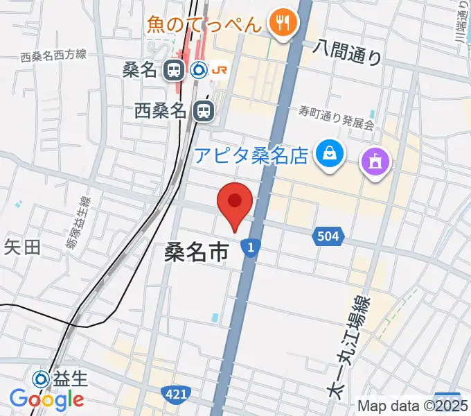 ミュージックショップハマダの地図
