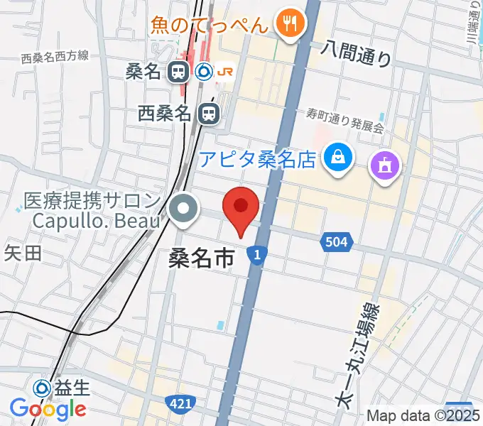 ミュージックショップハマダの地図