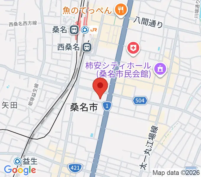 ミュージックショップハマダの地図