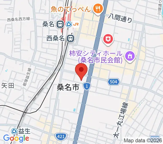 ミュージックショップハマダの地図