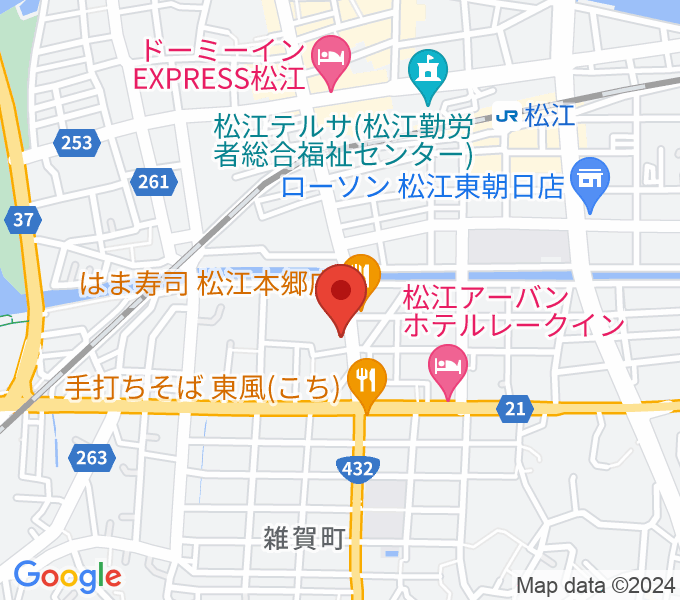 ヤマハパルス米子楽器社 松江店の場所