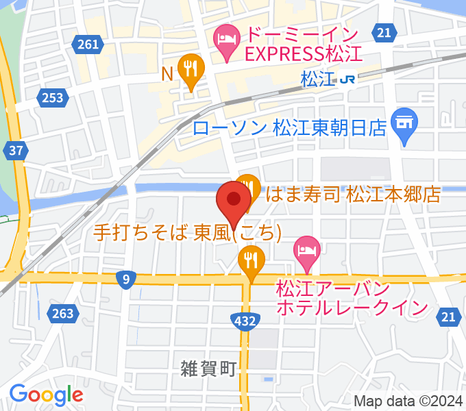 ヤマハパルス米子楽器社 松江店の場所