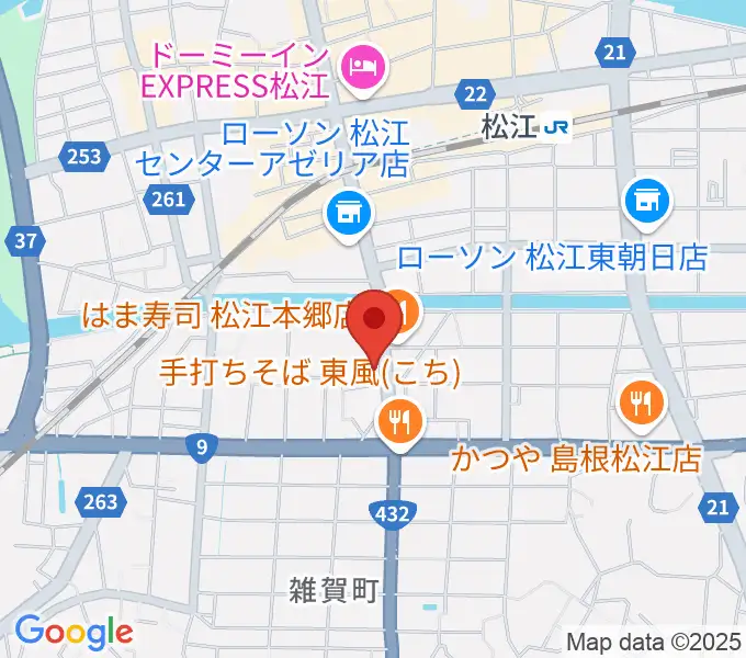 ヤマハパルス米子楽器社 松江店の地図