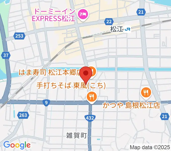 ヤマハパルス米子楽器社 松江店の地図
