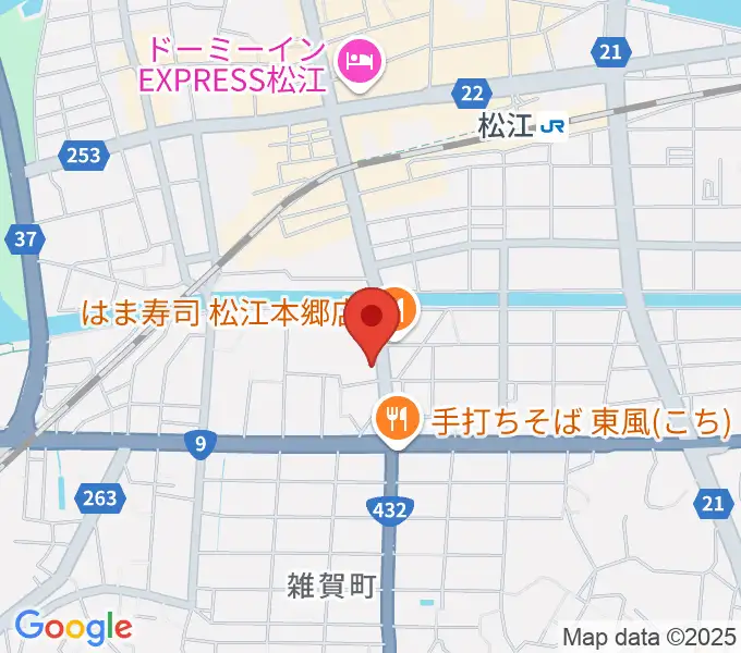 ヤマハパルス米子楽器社 松江店の地図