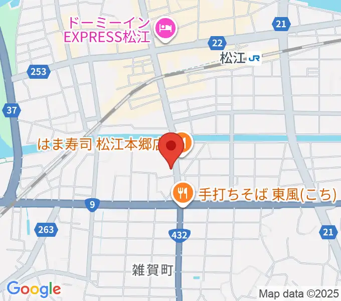 ヤマハパルス米子楽器社 松江店の地図