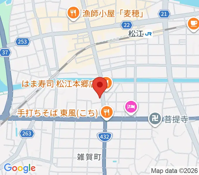 ヤマハパルス米子楽器社 松江店の地図