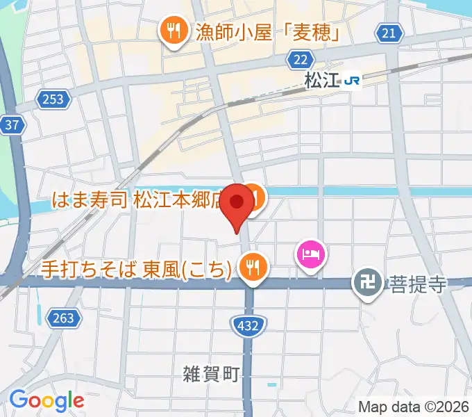 ヤマハパルス米子楽器社 松江店の地図