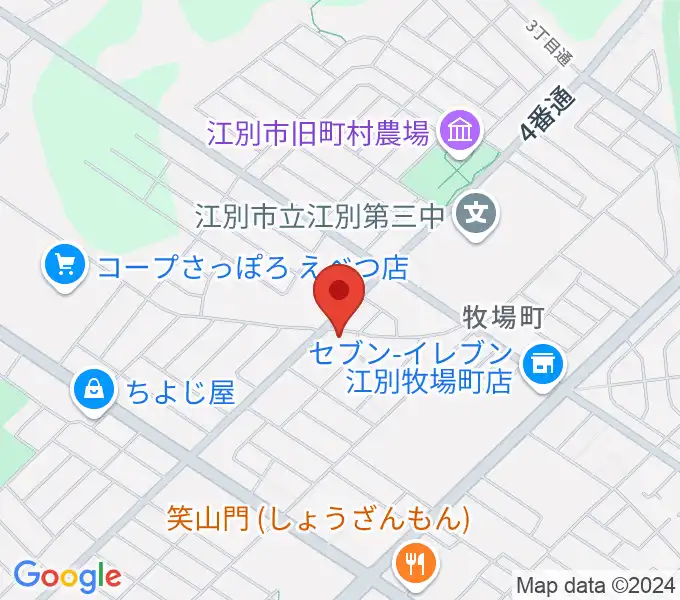 江別ギタースクールの地図