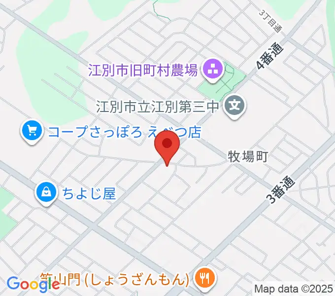 江別ギタースクールの地図
