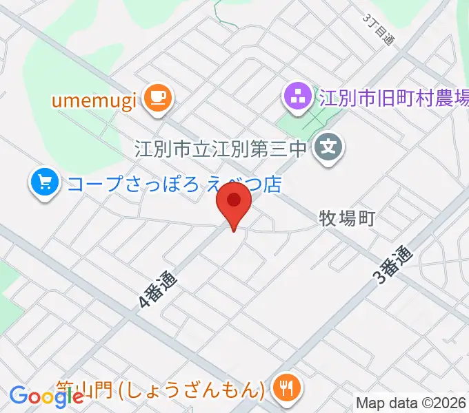 江別ギタースクールの地図