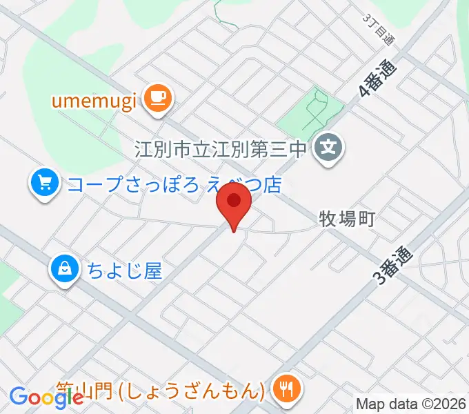 江別ギタースクールの地図