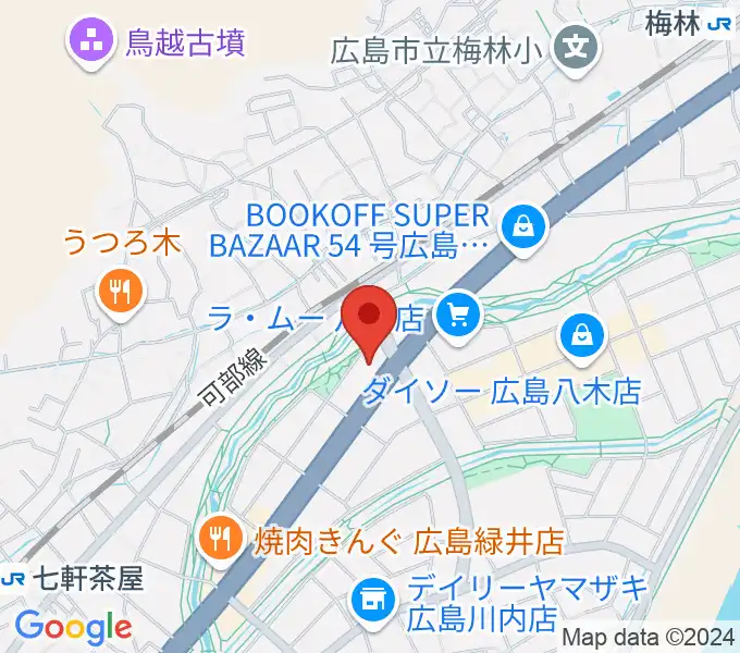 せせらぎミュージックの地図