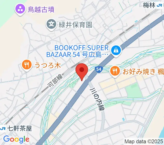 せせらぎミュージックの地図