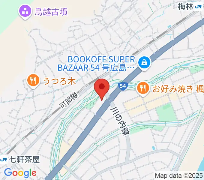 せせらぎミュージックの地図