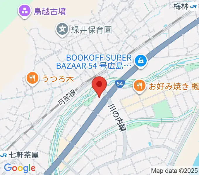 せせらぎミュージックの地図