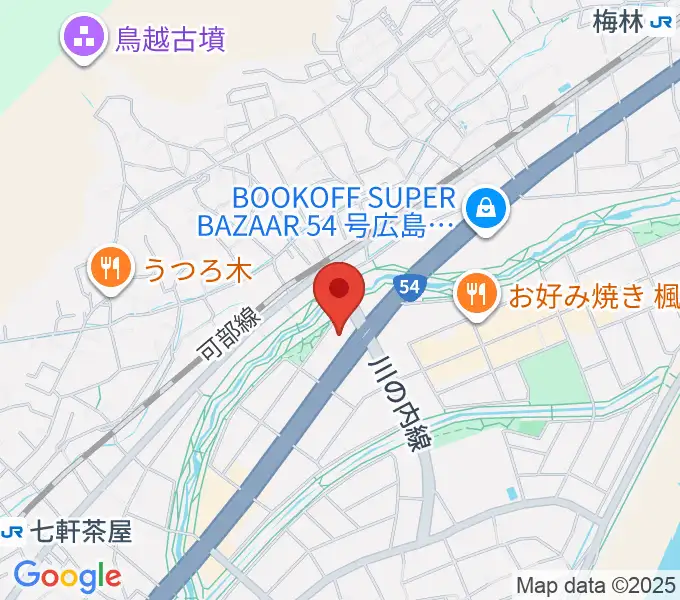 せせらぎミュージックの地図