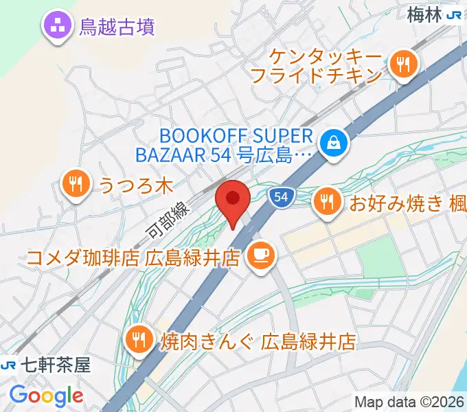 せせらぎミュージックの地図