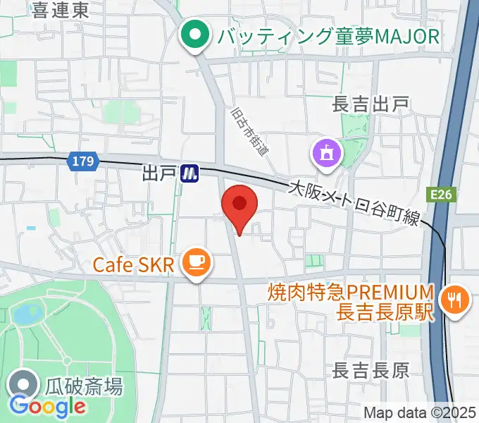 アビーミュージックスタジオ平野店の地図