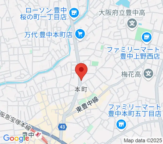 リベルタピアノ学院の地図