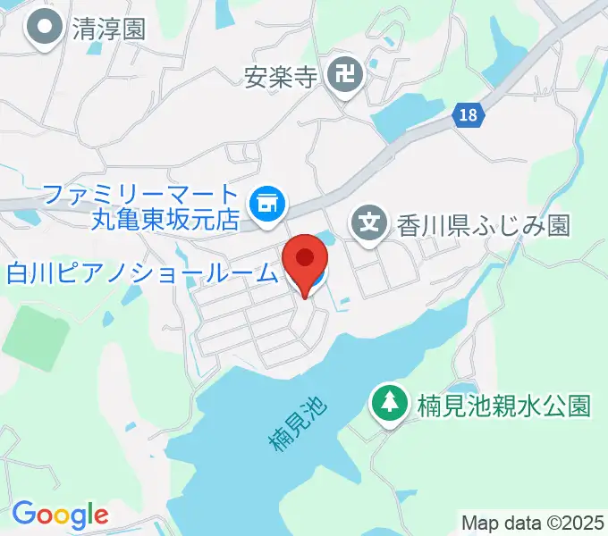 白川ピアノ調律所の地図
