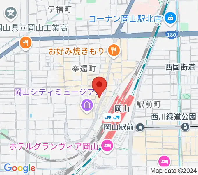 岡山新堀ギター音楽院 の地図