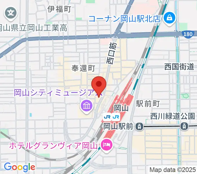 岡山新堀ギター音楽院 の地図