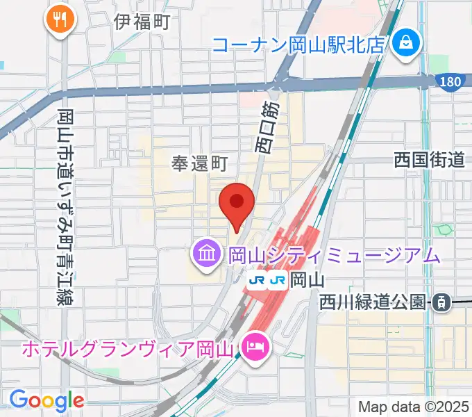 岡山新堀ギター音楽院 の地図