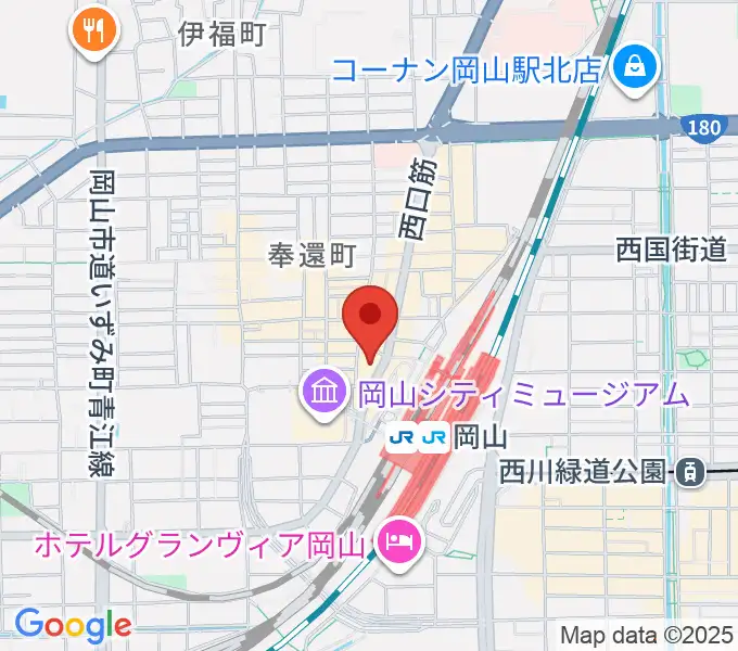 岡山新堀ギター音楽院 の地図