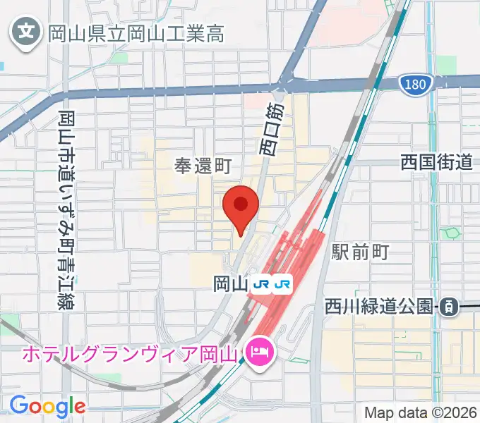 岡山新堀ギター音楽院 の地図