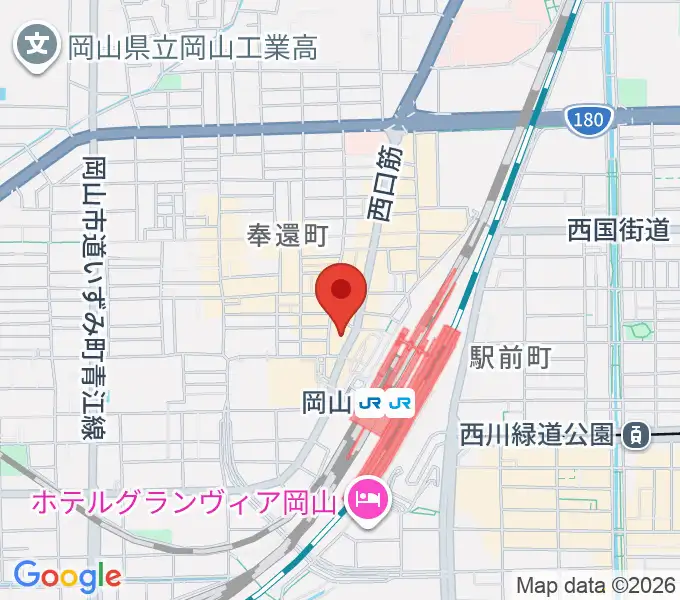 岡山新堀ギター音楽院 の地図