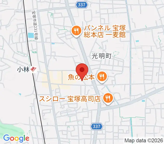 いくこフルート教室の地図