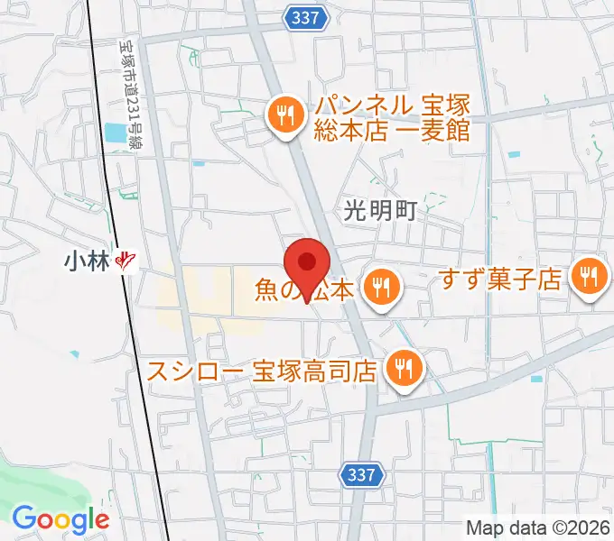 いくこフルート教室の地図