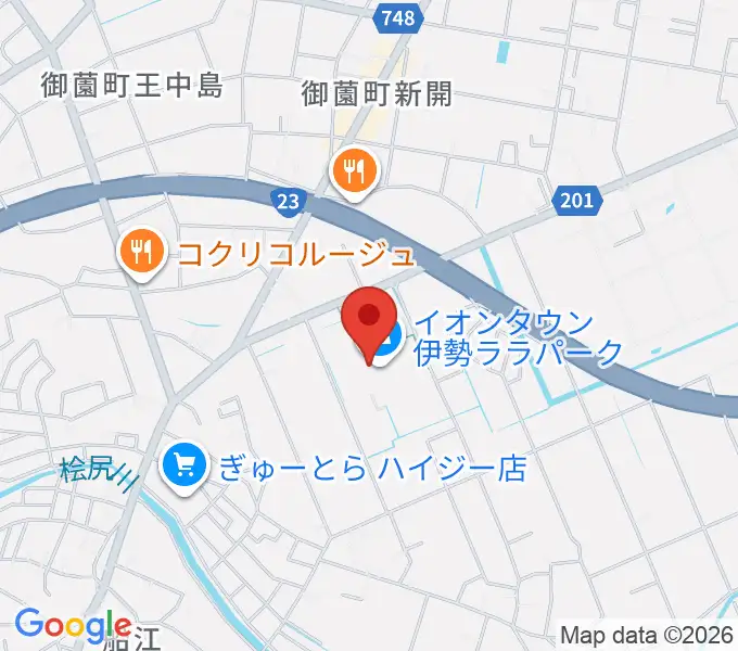 村井楽器ララパークセンターの地図