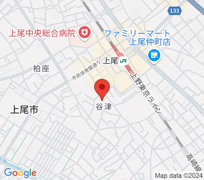 たかすぎ音楽教室の地図