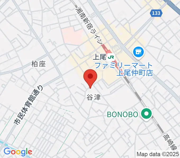 たかすぎ音楽教室の地図