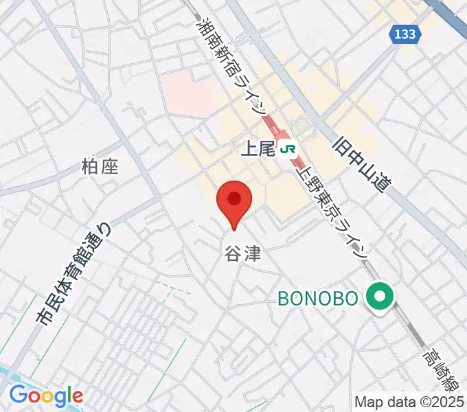 たかすぎ音楽教室の地図