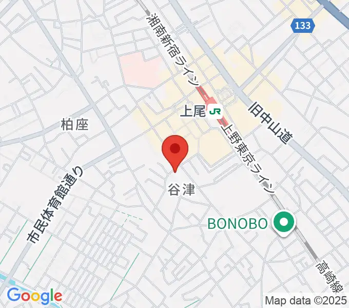 たかすぎ音楽教室の地図