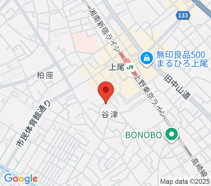 たかすぎ音楽教室の地図