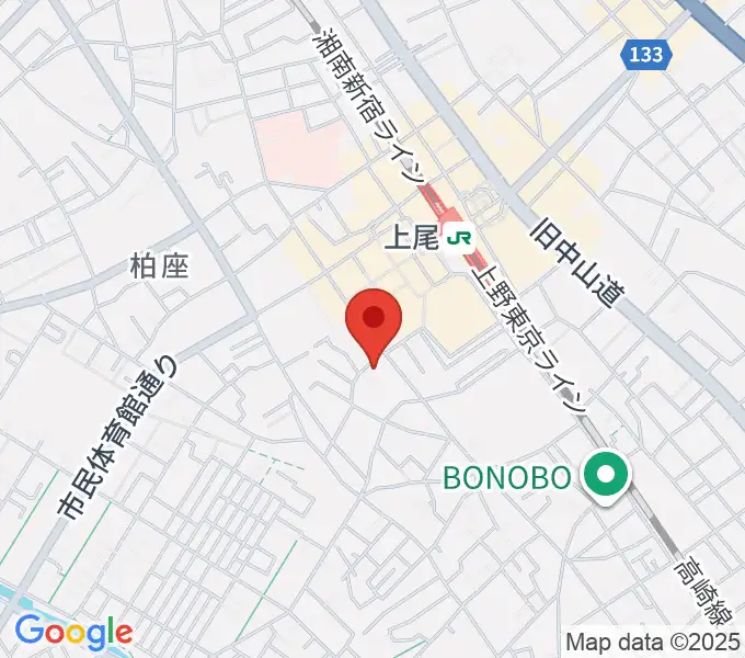 たかすぎ音楽教室の地図