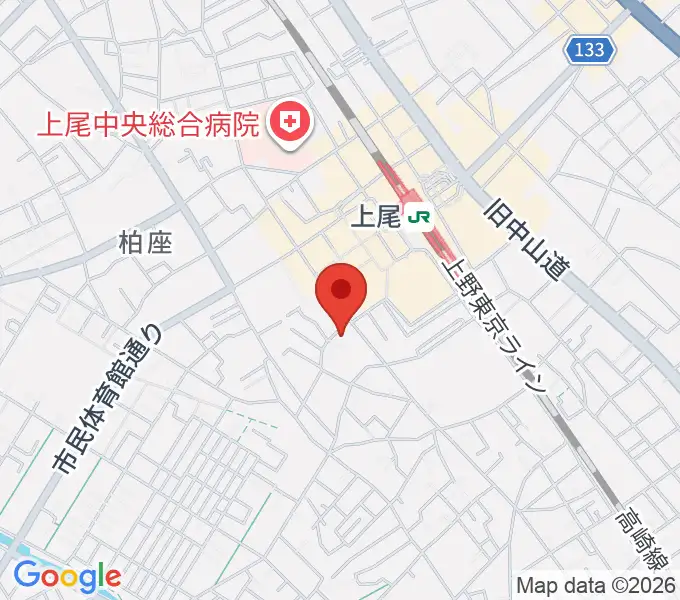 たかすぎ音楽教室の地図