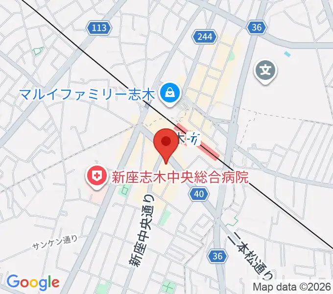 ギタースクールTSGの地図