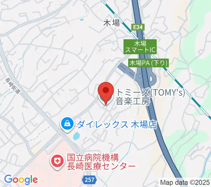 トミーズ音楽工房の地図