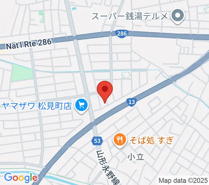 古原ピアノ教室の地図