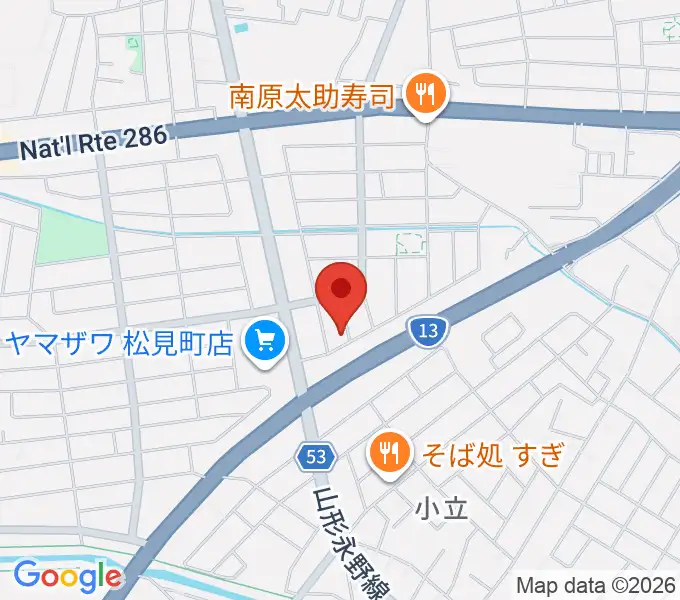 古原ピアノ教室の地図