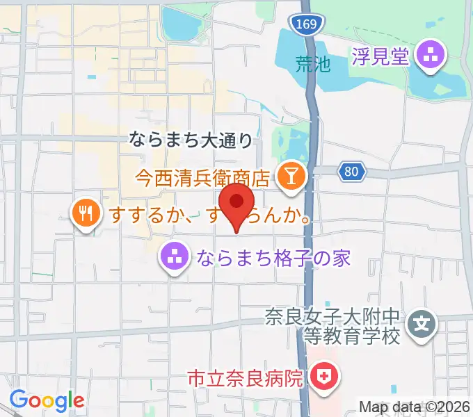 ならまち まつもりピアノ教室の地図