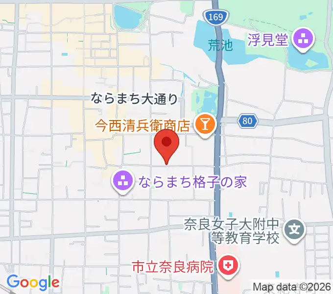 ならまち まつもりピアノ教室の地図