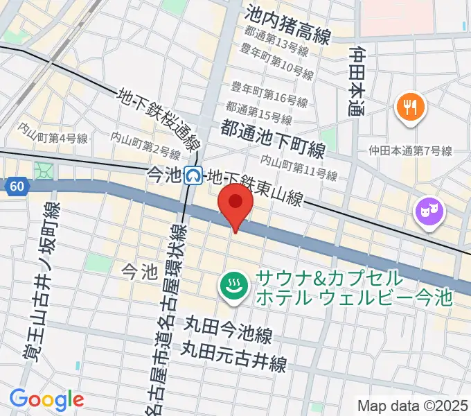クラブナージ音楽教室 今池校の地図