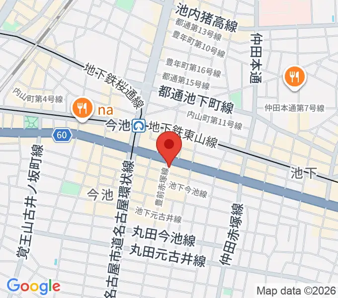 クラブナージ音楽教室 今池校の地図