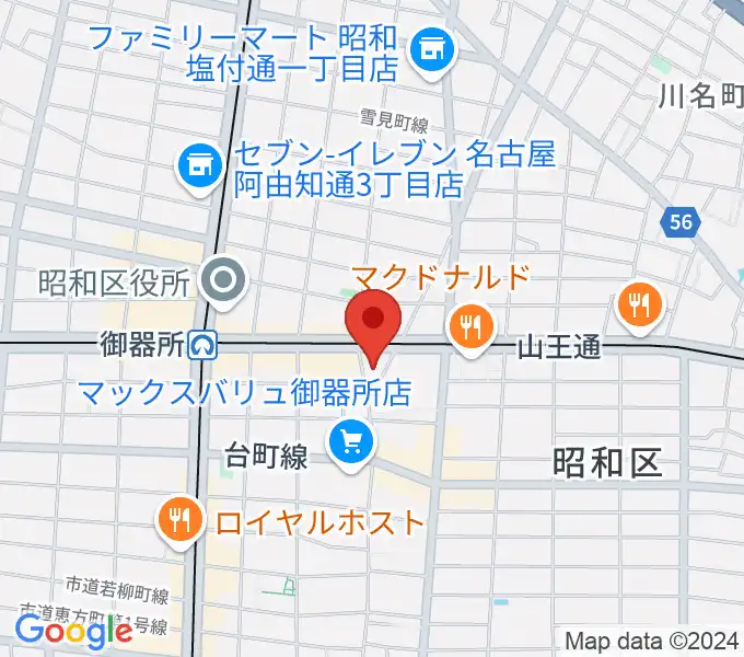 名古屋音楽館の地図